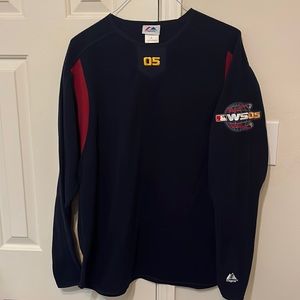2005 World Series Large Navy Long Sleeve fleece shirt